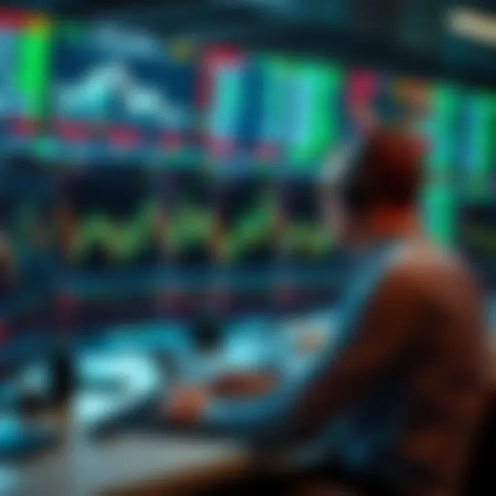 A user analyzing stock market trends using demo accounts