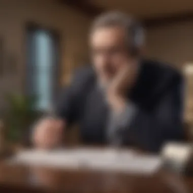 Contemplating Debt Settlement Strategies A thoughtful individual considering debt settlement options