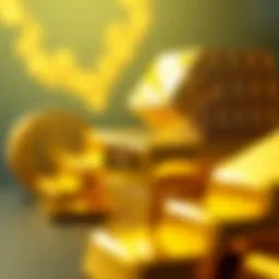Glistening gold bars stacked elegantly