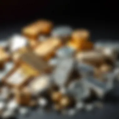 A stunning display of various precious metals including silver and platinum