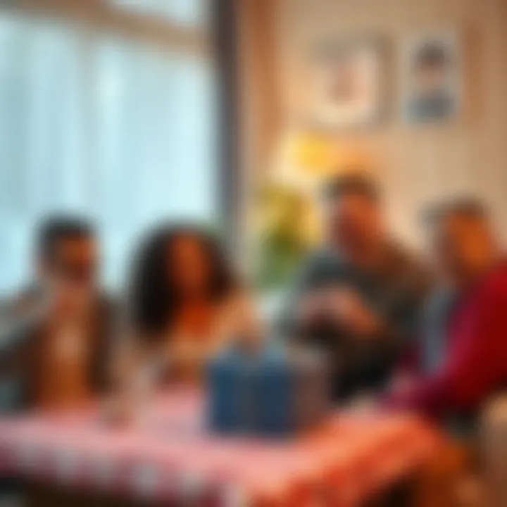 A serene family gathering celebrating share gifting