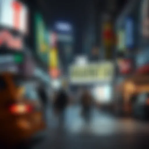 Creative guerrilla marketing campaign in urban setting