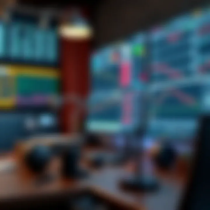 A serene workspace with trading tools and monitors