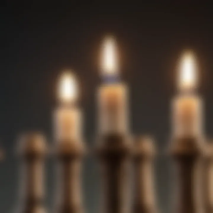 Close-up of a bullish candlestick formation indicating upward market movement