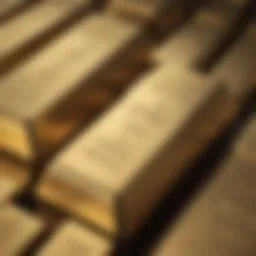 Gold bullion bars stacked in an elegant arrangement