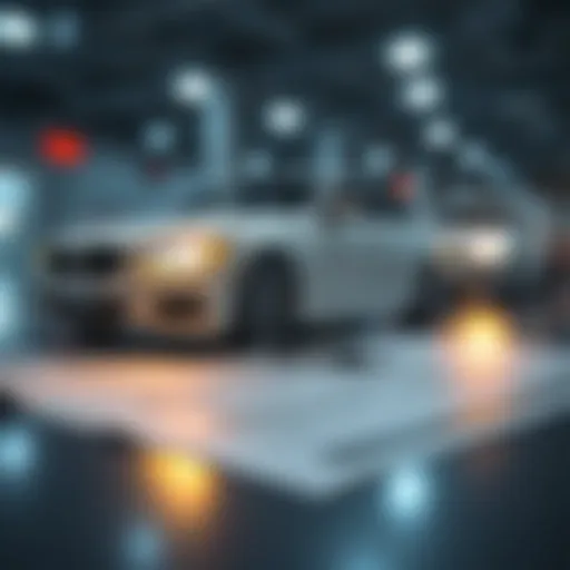 Conceptual illustration of a car and loan paperwork