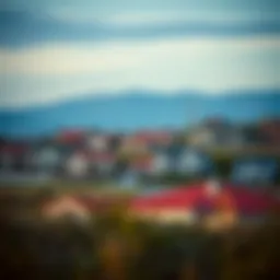 A serene landscape showcasing diverse real estate properties