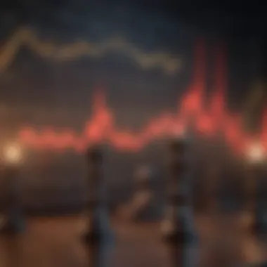 Candlestick chart showing market fluctuations