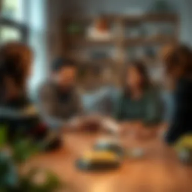 A serene family gathering discussing financial matters