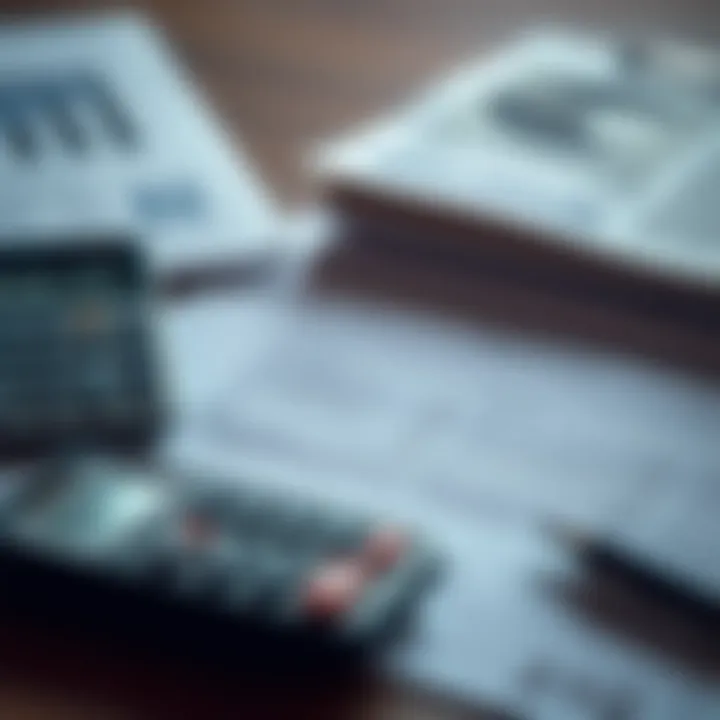 Financial documents and a calculator representing financial liability.