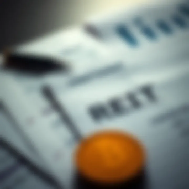A close-up of financial documents related to REIT investments