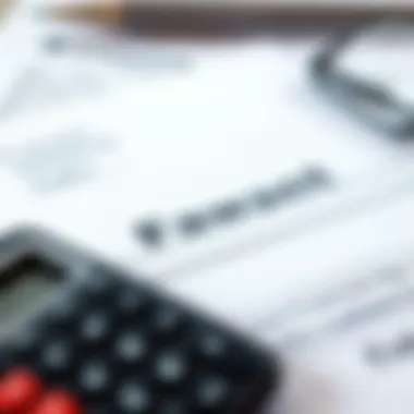 Close-up of an RV financing document with a calculator