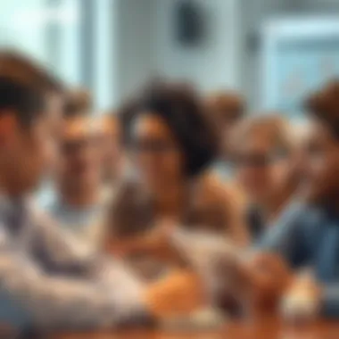 Illustration of a diverse group of investors learning about stocks