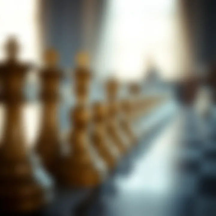 Diverse chess pieces representing strategic moves