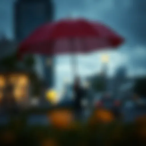 Conceptual illustration of umbrella insurance benefits