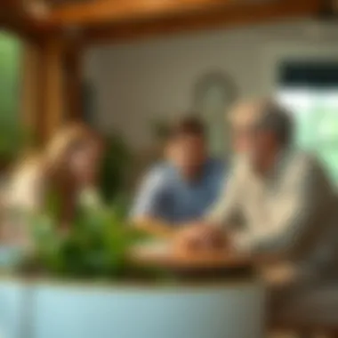 Legacy Planning Discussions A serene family gathering discussing legacy planning